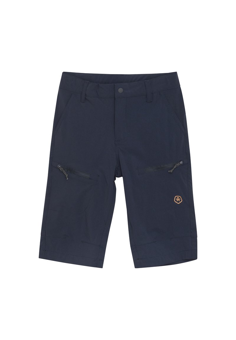 Marina cargo shorts tillverkade av slitstarkt tyg, med två framfickor, två sidofickor med dragkedja och en broderad logotyp framtill.