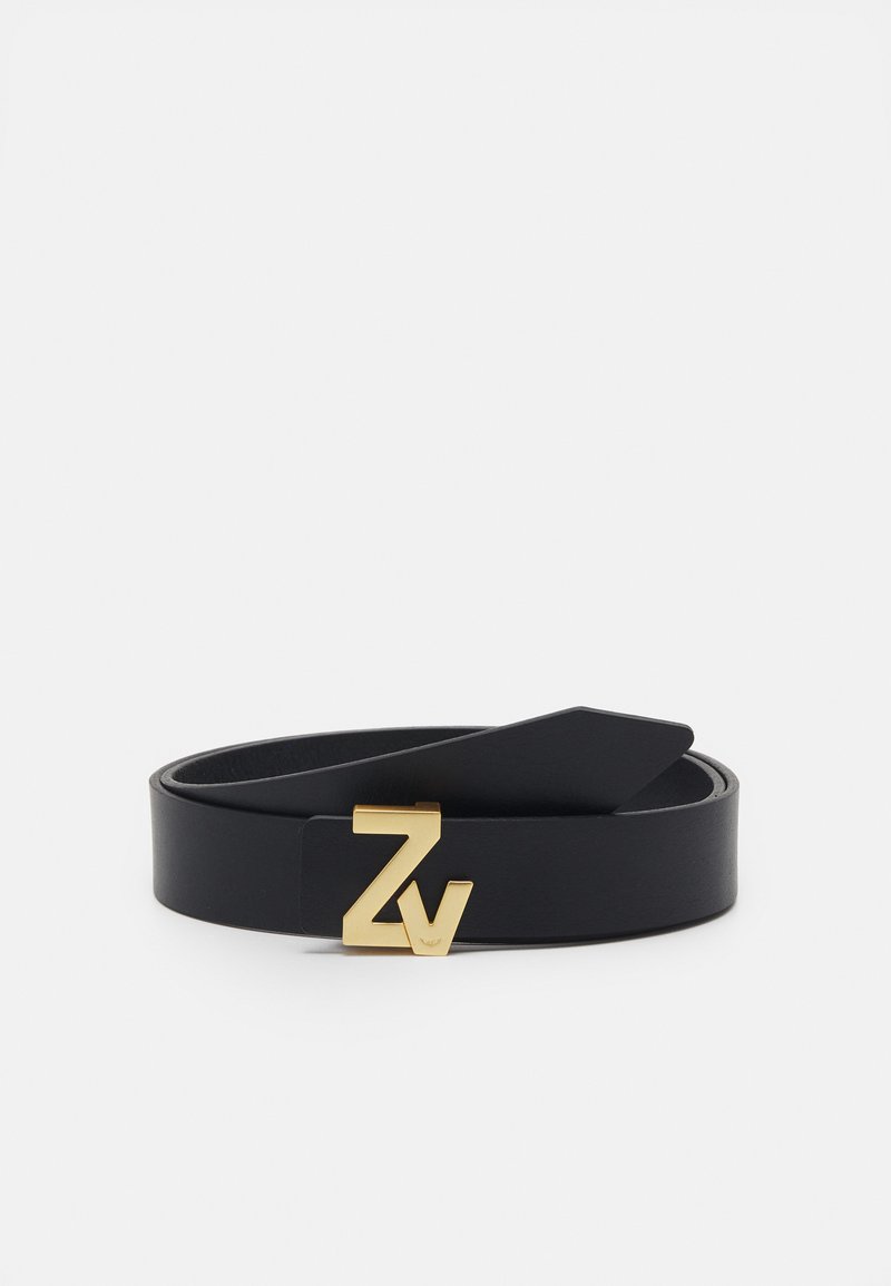 Must mustriba must mustriba kuldset tooni ZV logo klambriga. Vöö on lame, sileda tekstuuri ja klassikalise disainiga.