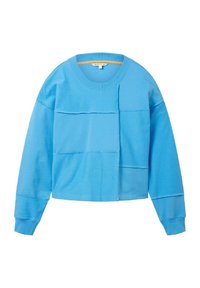 TOM TAILOR DENIM CROPPED PATCHWORK  - Sweatshirt - rainy sky blue