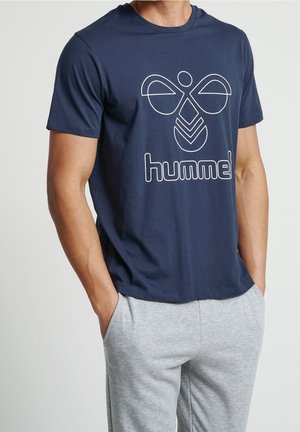 T-shirt med print - blue denim