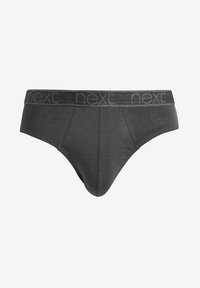 Bóxer de algodón gris con un diseño liso, cinturilla elástica con el logo "next" y una textura suave con detalles de costura.
