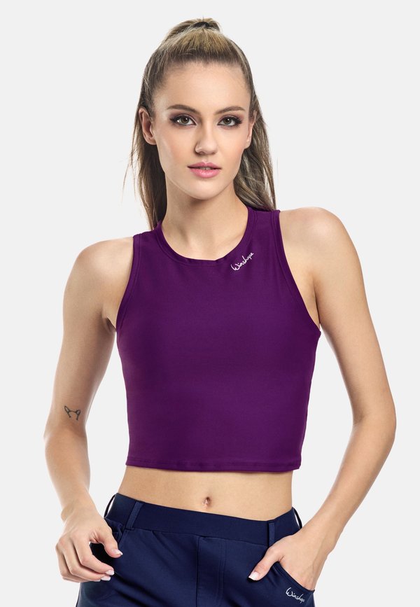 FUNCTIONAL COMFORT CROPPED TANK - Top - dark plum