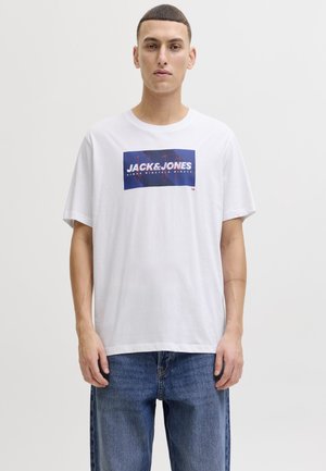 Jack & Jones COLE TEE CREW NECK - Μπλουζάκι με στάμπα - bright white