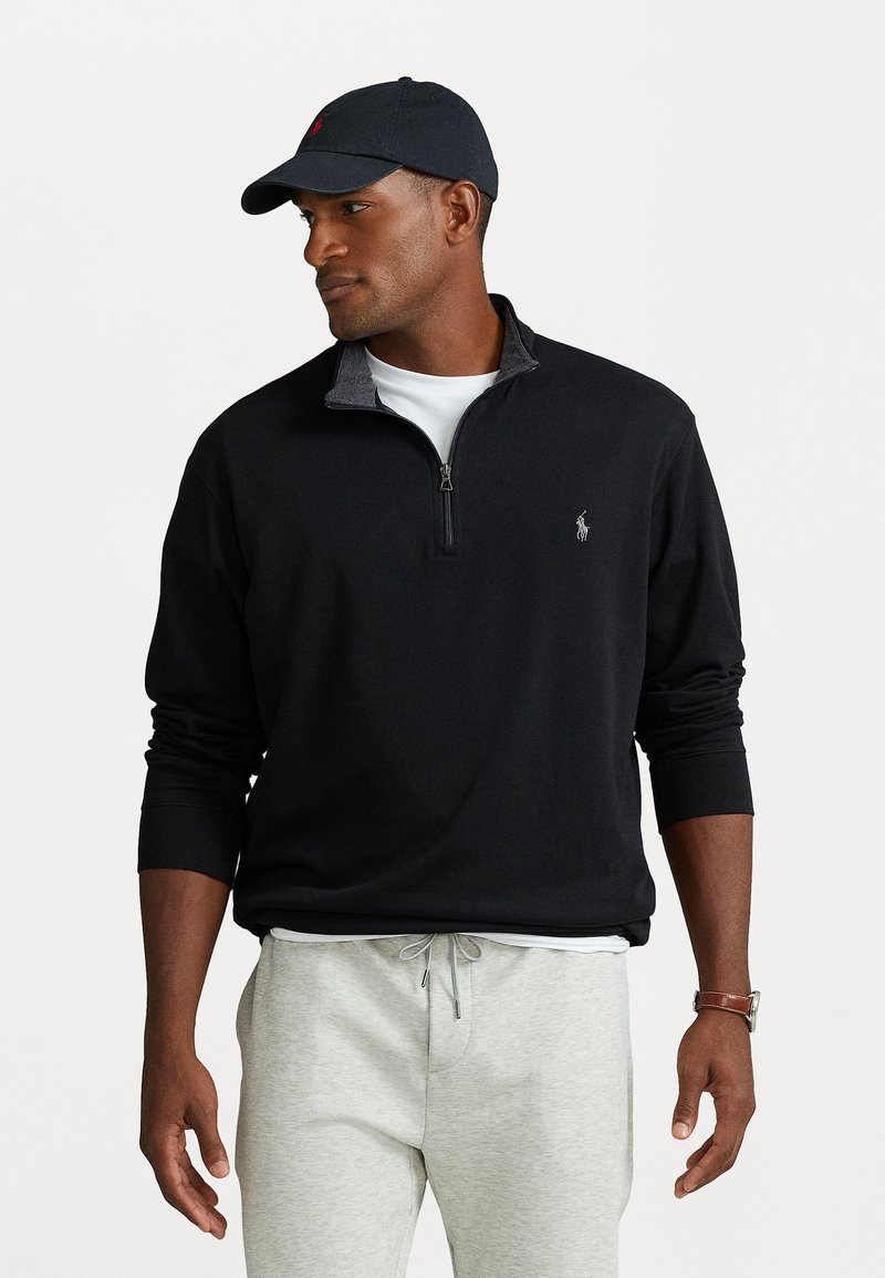 Polo Ralph Lauren Big & Tall LUXURY JERSEY QUARTER ZIP PULLOVER - Camisola de manga comprida - black
