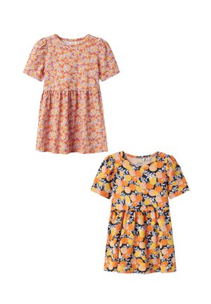 2ER-SET MIDI KURZAM RUNDHALS - Jersey dress - blau rosa