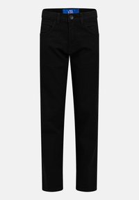 Μαύρο βαμβακερό παντελόνι με ίσια γραμμή. Διαθέτει πέντε τσέπες και κούμπωμα με μεταλλικό κουμπί. Λείο ύφασμ α και κανονική μέση.