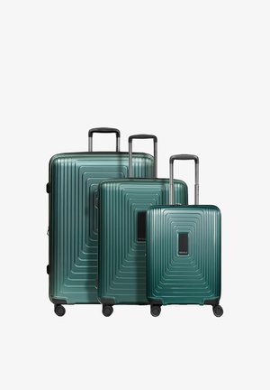 Redolz, ESSENTIALS 14 4 ROLLEN KOFFERSET 3-TEILIG MIT DEHNFALTE SET UNISEX - Trolley - pearl-green metallic