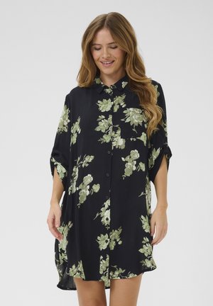 KAHILDUR - Blousejurk - black   green flower print