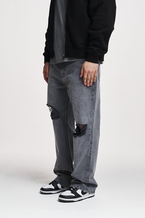 2Y Studios ANDUIN RIPPED BAGGY - Baggy Jeans - grey