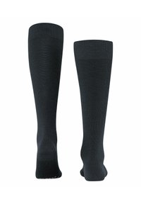 Mustad põlvikud, ribatud äärega, sileda tekstuuriga ja elastse materjaliga. Omab tugevdatud varbaga ja sujuvat disaini.