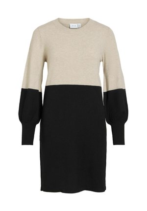 VILA, VIKERRY O-NECK KNIT DRESS - NOOS - Robe pull - black beauty