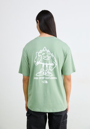 OVERSIZED TEE FUN - T-shirt imprimé - slate moss