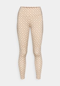 PEONY LOGOMANIA LEGGINGS - Leggingek - beige