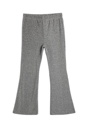FLARE GLITTERY SLIT DETAIL ELASTIC WAISTBAND - Pantalones - white