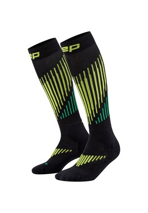 SKI COMPRESSION TOURING MERINO TALL - Kniestrümpfe - black lime