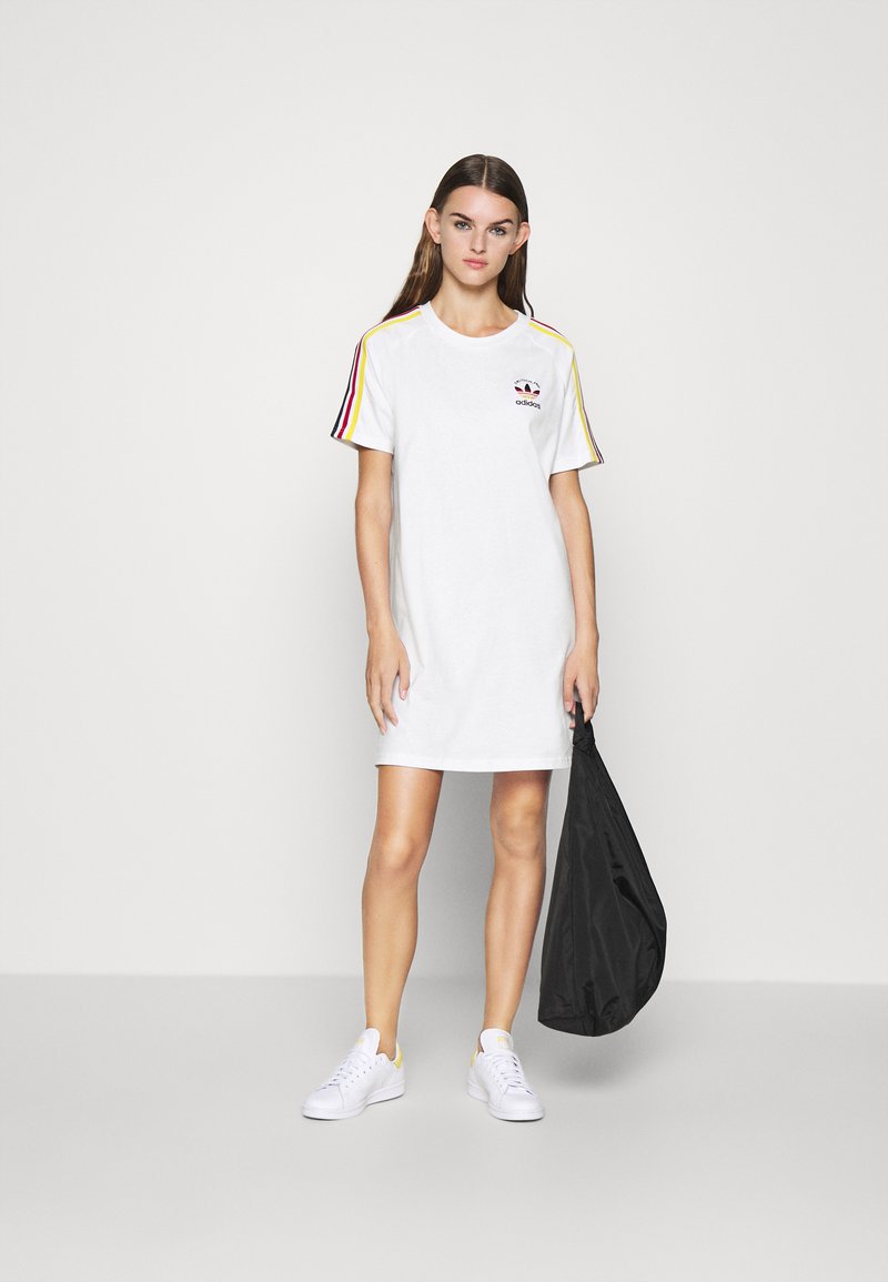 adidas Originals STRIPES SPORTS INSPIRED REGULAR DRESS - Jersey dress - white/multicolor/white - Zalando adidas Originals STRIPES SPORTS INSPIRED REGULAR DRESS - Jersey dress - white/multicolor/white - Zalando