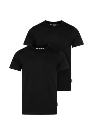 RUNDHALS 2ER-PACK - Basic T-shirt - black   black
