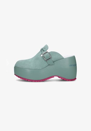 Fornarina, BUBBLE-BOST - Ciabattine con tacco - green