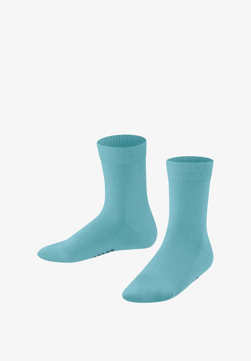 Türkise Baumwollsocken mit einem gerippten Bund, glatter Textur, Knöchellänge und nahtlosem Zehendesign. Eignen sich für den Freizeitgebrauch.