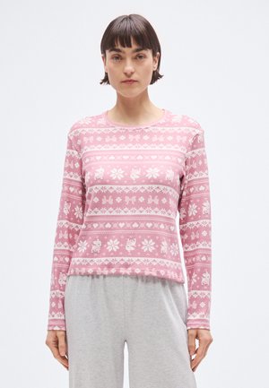 LIQUID COZY LONG SLEEVE SCOOP - Zgornji del pižame - pink