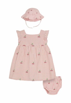 REGULAR FIT - 3-PIECE FRILL SHOULDER SET - Hat - pink cherry embroidered
