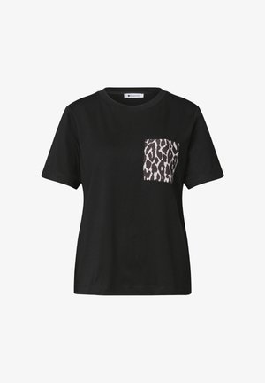 Street One, T-SHIRT MIT RUNDHALS UND BRUSTTASCHE - T-Shirt print - black