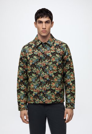 Only & Sons, ONSCASSEL FLOWER JAQ 8533 YFM DNM JACK - Риза - dark blue /jacquard flowers