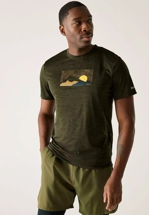Regatta, FINGAL - T-shirt con stampa - dark khaki marl