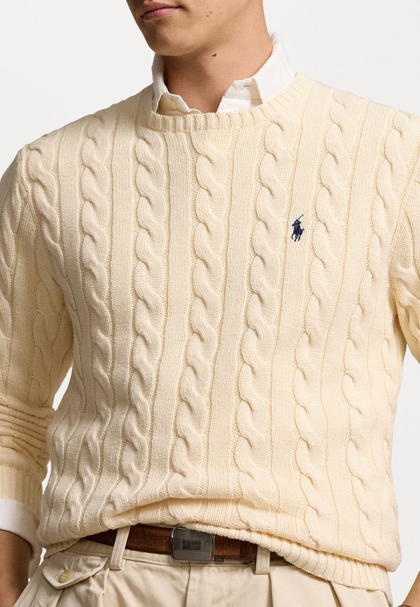 CABLE KNIT COTTON JUMPER - Jumper - beige3