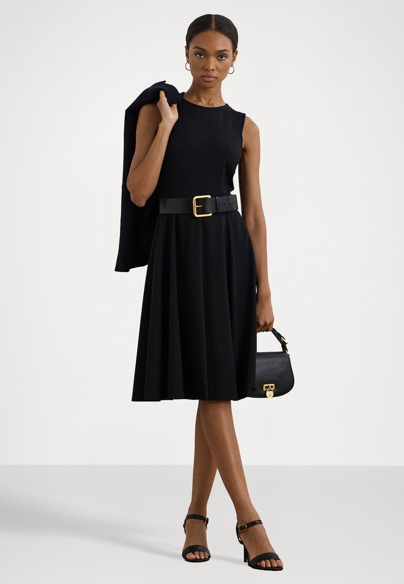 slim fit dress slacks Quane Jersey Fit & Flare Dress, Black – Jolie Moi Retail main image 0
