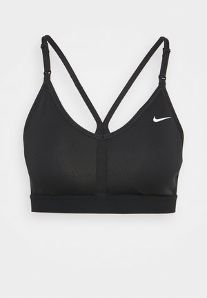 INDY V NECK BRA - Lengvai krūtinę prilaikanti sportinė liemenėlė - black/white