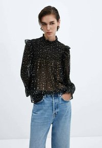 Mango - NORMANDI - Blouse - black Thumbnail Image 1