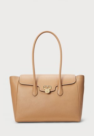 PEBBLED LEATHER LARGE TANNER SATCHEL - Torbica - buff