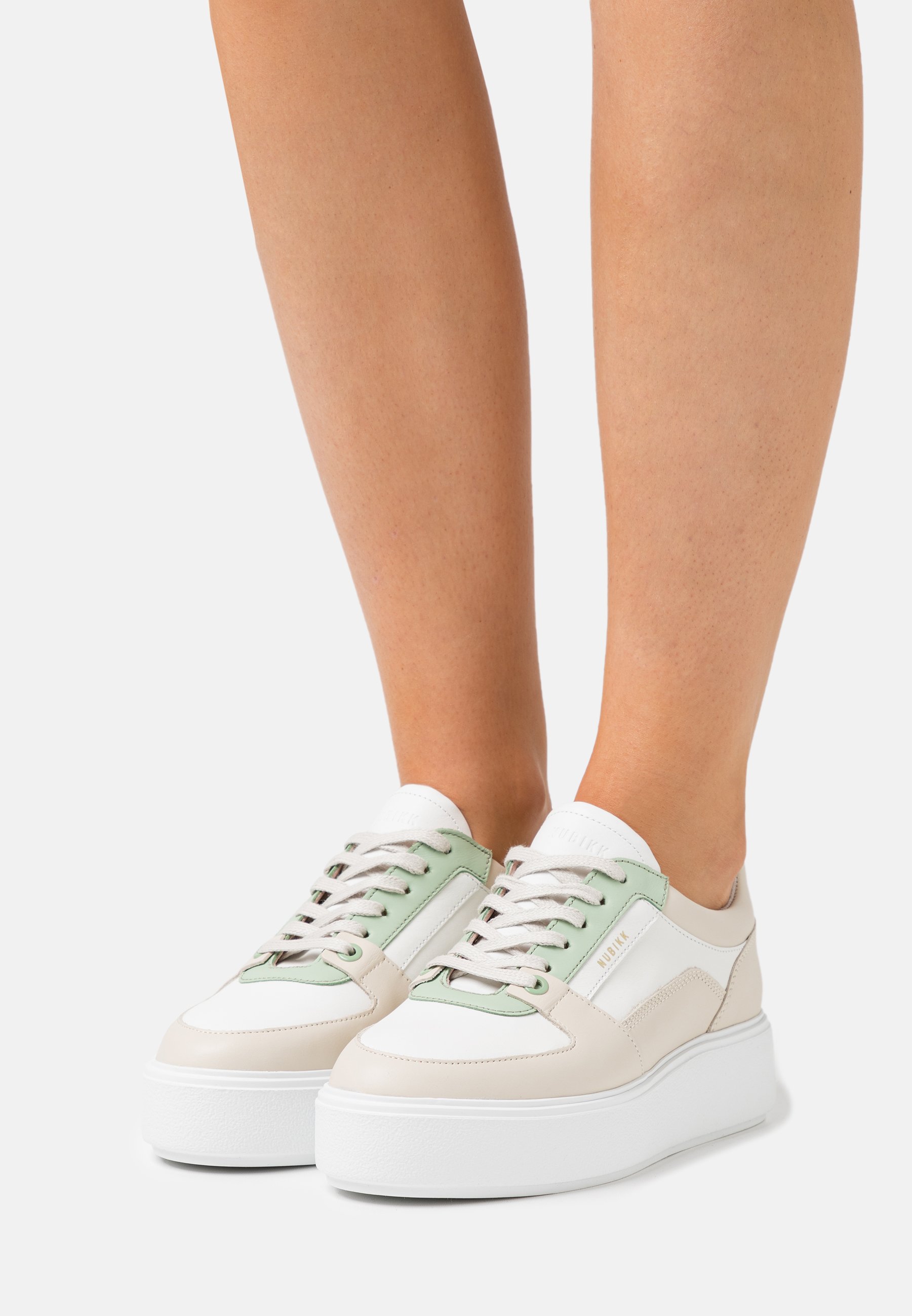 Nubikk Elise Gps White Leather Black | Plateau Sneaker | fashionette