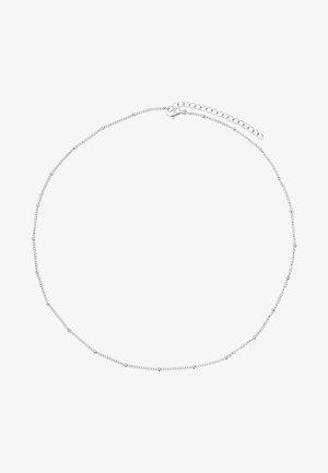 Silberkette mit kleinen, runden Perlen und einem verstellbaren Verschluss. Sie zeichnet sich durch ein zartes, leichtes Design und eine glatte Oberfläche aus.