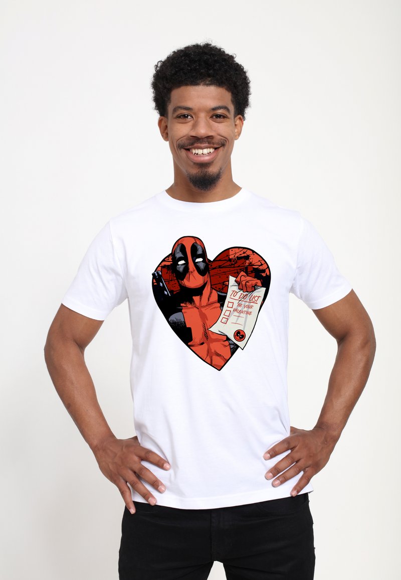 Marvel - VALENTINES DAY DEADPOOL LIST - T-shirt print - white, Vergroten