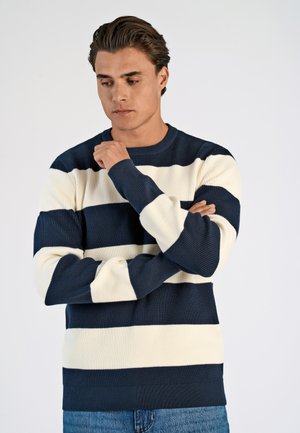 BLOCK STRIPE - Maglione - navy