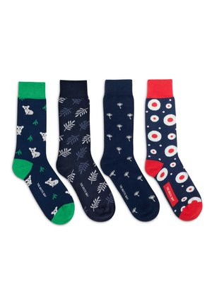PLANET GIFT BOX 4 PACK UNISEX - Zoknik - dark blue/red/green