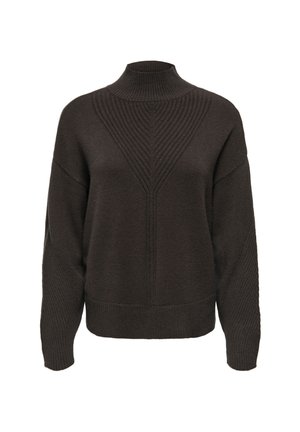 ONLY Carmakoma, CARPRINCESS LS HIGHNECK KNT - Пуловер - chocolate torte detail  melange