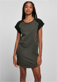 Urban Classics - RAGLAN TEE - Jersey dress - charcoal black Thumbnail Image 1