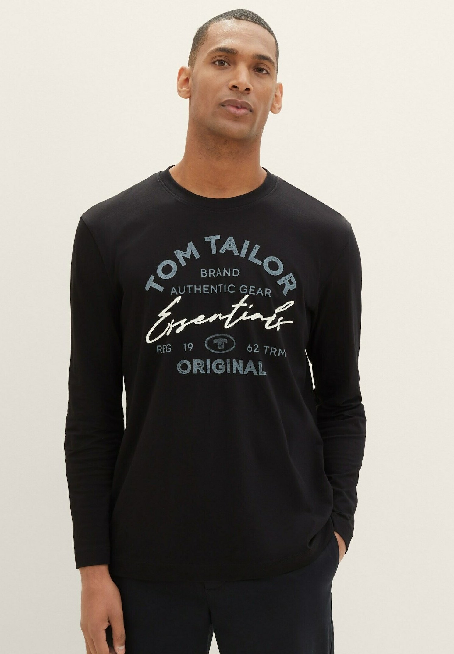 TOM TAILOR Maglia Maniche Lunghe Uomo Blu Casual Cotone (IT 54 - 6