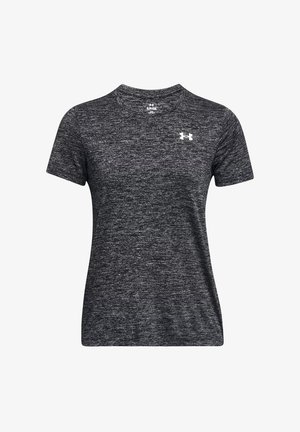 Lühikeste varrukatega sportlik särk tumedashall, valmistatud tekstuurilisest kangast. Omab ümmargust kaelust ja valget logo vasakul rinna kohal.