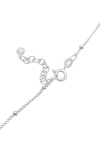 Silver chain bracelet with a fine link design, featuring a round lobster clasp and adjustable length with several links for sizing.