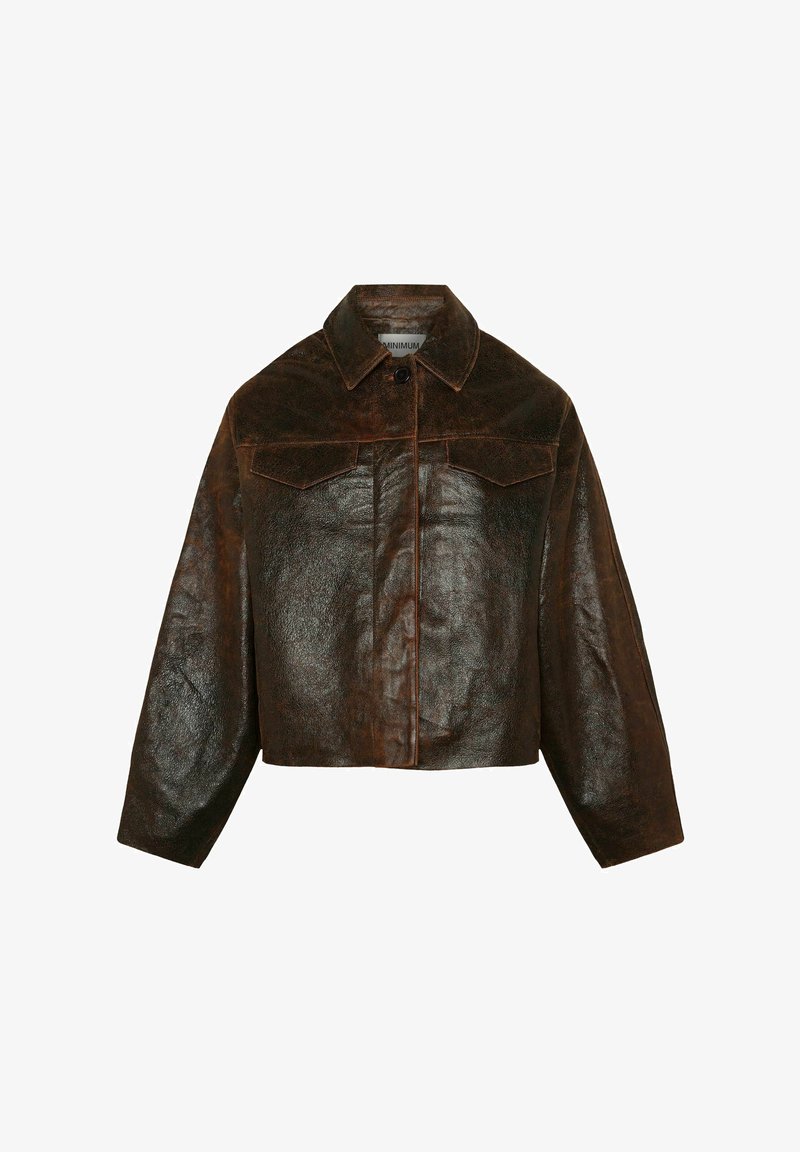Minimum Giacca di pelle - seal brown