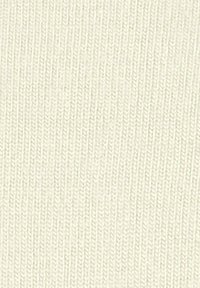 Tessuto a maglia di un morbido colore crema con un sottile motivo testurizzato. I punti ad anello uniformemente distribuiti creano un aspetto omogeneo sulla superficie.