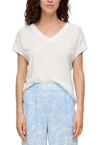 s.Oliver MIT V-AUSSCHNITT - T-shirt basic - ecru