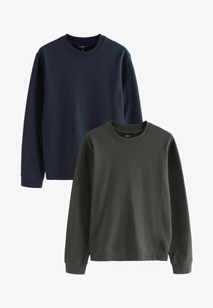 REGULAR FIT - LIGHTWEIGHT CREW NECK 2 PACK - Bluză de molton - navy charcoal
