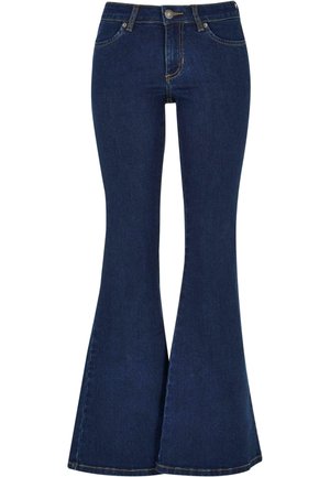 Urban Classics Flared Jeans - mid indigo washed