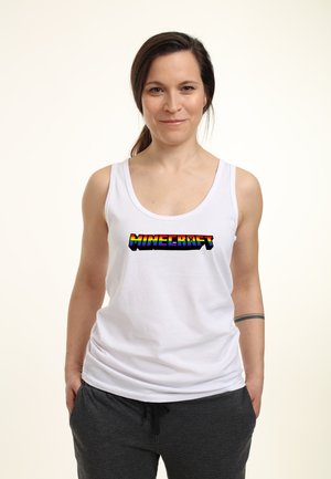 MINECRAFT MC RAINBOW LOGO - Top - white