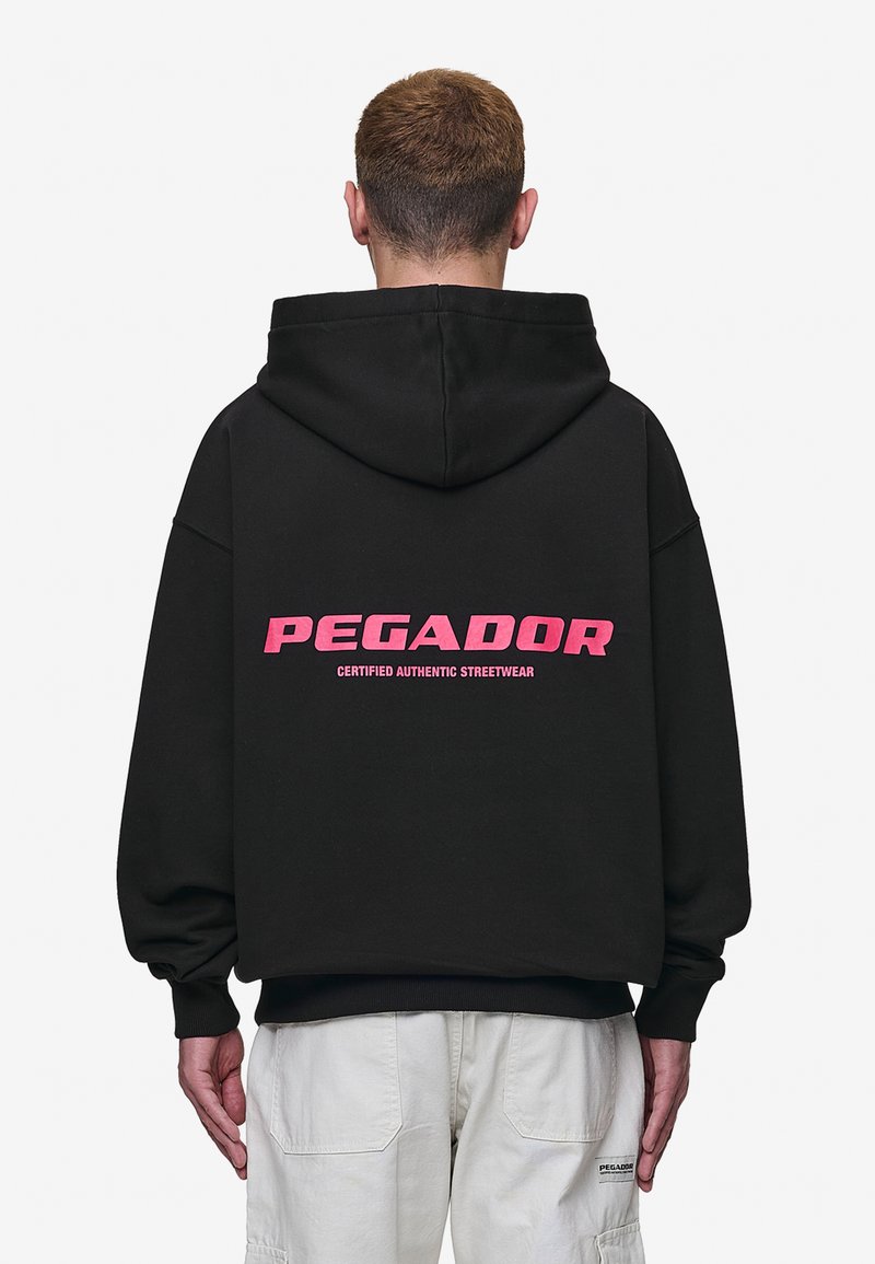 Pegador COLNE LOGO HOODIE - Džemperis ar kapuci - washed black/virtual pink